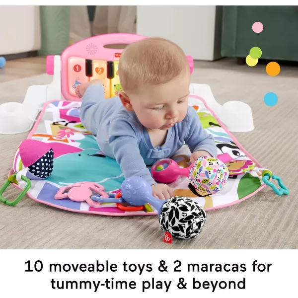 FisherPrice Portable Baby Chair Kick ampamp Play Deluxe SitMeUp Seat with Piano Learning Toy and Snack Tray for Infants to ToddlersPink