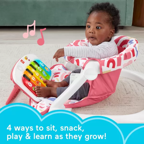 FisherPrice Portable Baby Chair Kick ampamp Play Deluxe SitMeUp Seat with Piano Learning Toy and Snack Tray for Infants to ToddlersPink