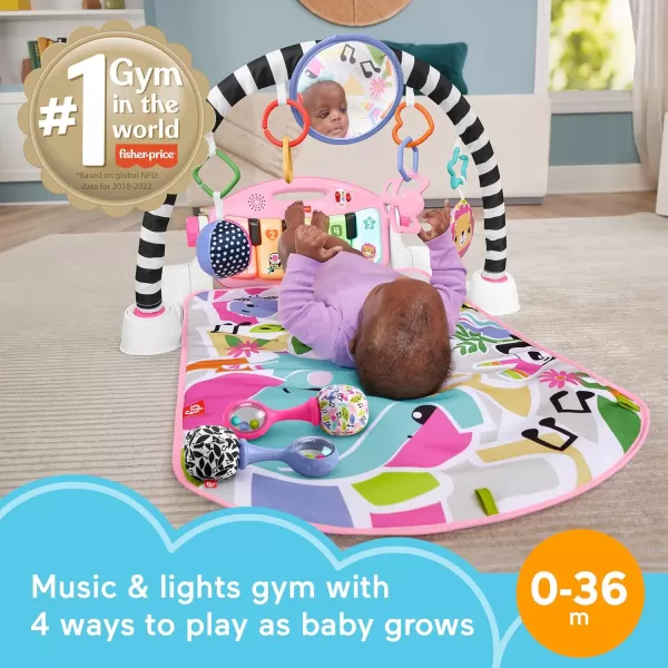 FisherPrice Portable Baby Chair Kick ampamp Play Deluxe SitMeUp Seat with Piano Learning Toy and Snack Tray for Infants to ToddlersPink