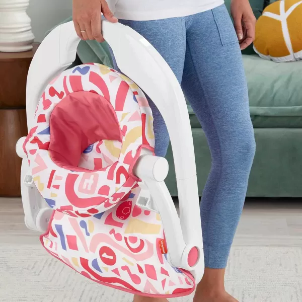 FisherPrice Portable Baby Chair Kick ampamp Play Deluxe SitMeUp Seat with Piano Learning Toy and Snack Tray for Infants to ToddlersPink
