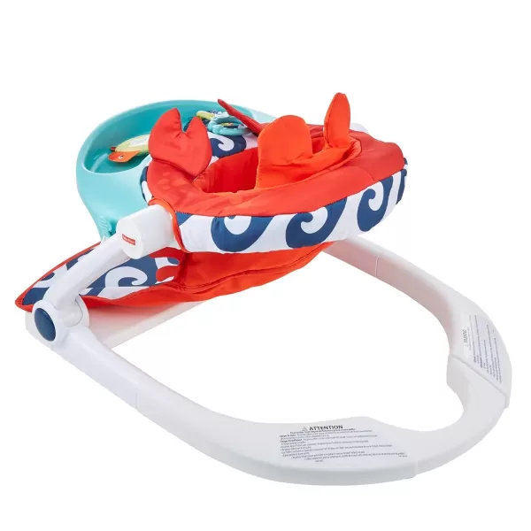 FisherPrice Portable Baby Chair SitMeUp Floor Seat CrabThemed with Snack Tray Developmental Activity Toys ampamp Washable Seat PadCrab