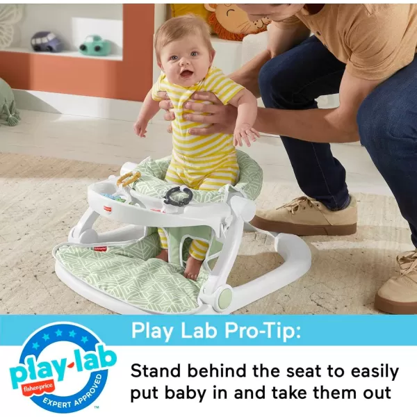 FisherPrice Portable Baby Chair SitMeUp Floor Seat CrabThemed with Snack Tray Developmental Activity Toys ampamp Washable Seat PadPuppy