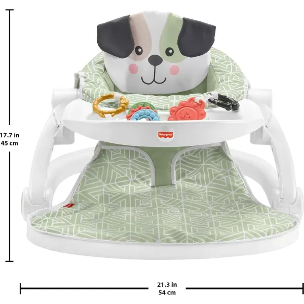 FisherPrice Portable Baby Chair SitMeUp Floor Seat CrabThemed with Snack Tray Developmental Activity Toys ampamp Washable Seat PadPuppy