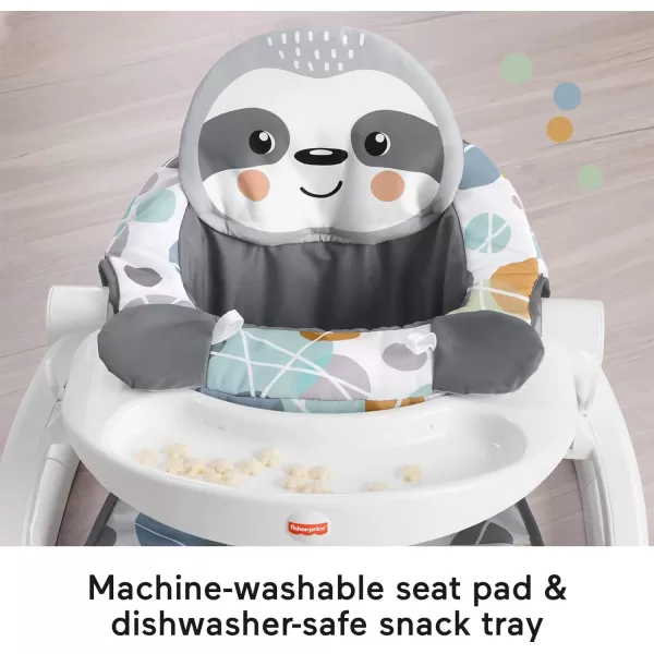 FisherPrice Portable Baby Chair SitMeUp Floor Seat CrabThemed with Snack Tray Developmental Activity Toys ampamp Washable Seat PadSloth