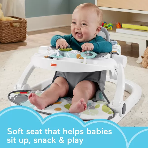 FisherPrice Portable Baby Chair SitMeUp Floor Seat CrabThemed with Snack Tray Developmental Activity Toys ampamp Washable Seat PadSloth