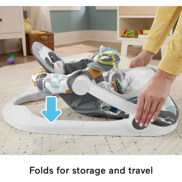 FisherPrice Portable Baby Chair SitMeUp Floor Seat CrabThemed with Snack Tray Developmental Activity Toys ampamp Washable Seat PadSloth