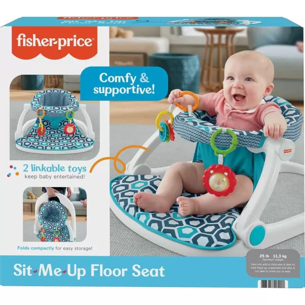 FisherPrice Portable Baby Chair SitMeUp Floor Seat with Developmental Toys ampamp Machine Washable Seat Pad WindmillBlue