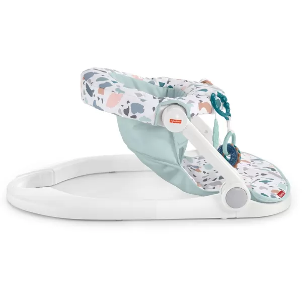 FisherPrice Portable Baby Chair SitMeUp Floor Seat with Developmental Toys ampamp Machine Washable Seat Pad WindmillPacific Pebble