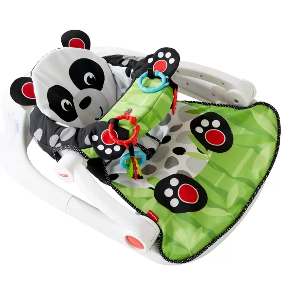 FisherPrice Portable Baby Chair SitMeUp Floor Seat with Developmental Toys ampamp Machine Washable Seat Pad WindmillPanda