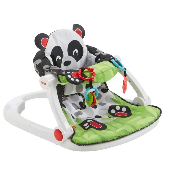 FisherPrice Portable Baby Chair SitMeUp Floor Seat with Developmental Toys ampamp Machine Washable Seat Pad WindmillPanda