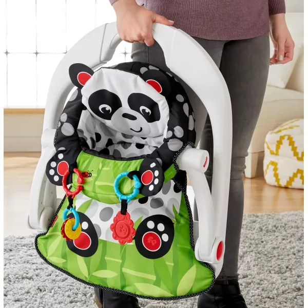 FisherPrice Portable Baby Chair SitMeUp Floor Seat with Developmental Toys ampamp Machine Washable Seat Pad WindmillPanda