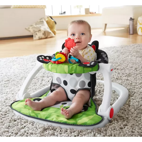 FisherPrice Portable Baby Chair SitMeUp Floor Seat with Developmental Toys ampamp Machine Washable Seat Pad WindmillPanda
