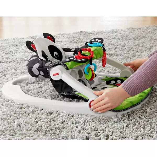 FisherPrice Portable Baby Chair SitMeUp Floor Seat with Developmental Toys ampamp Machine Washable Seat Pad WindmillPanda