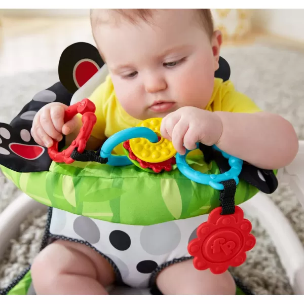 FisherPrice Portable Baby Chair SitMeUp Floor Seat with Developmental Toys ampamp Machine Washable Seat Pad WindmillPanda