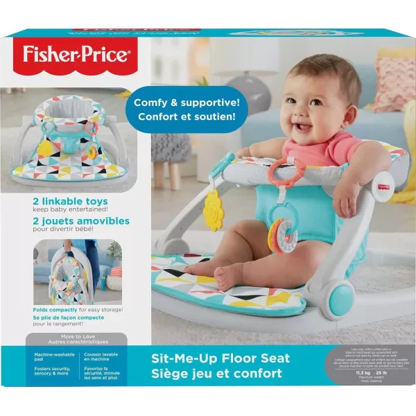 FisherPrice Portable Baby Chair SitMeUp Floor Seat with Developmental Toys ampamp Machine Washable Seat Pad WindmillWindmill