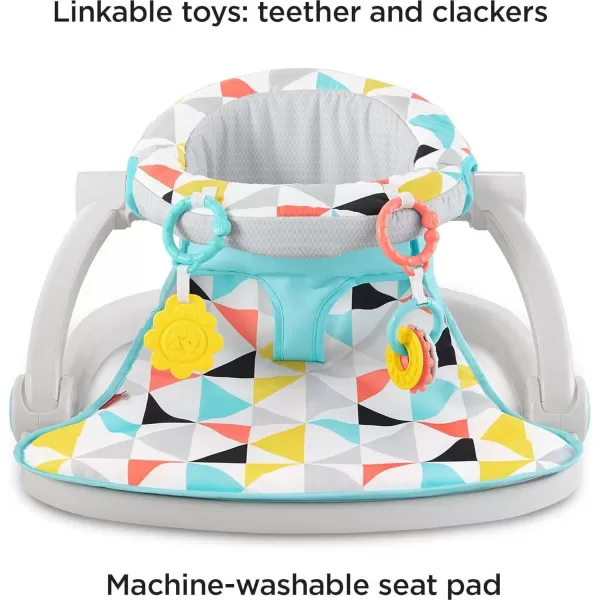 FisherPrice Portable Baby Chair SitMeUp Floor Seat with Developmental Toys ampamp Machine Washable Seat Pad WindmillWindmill