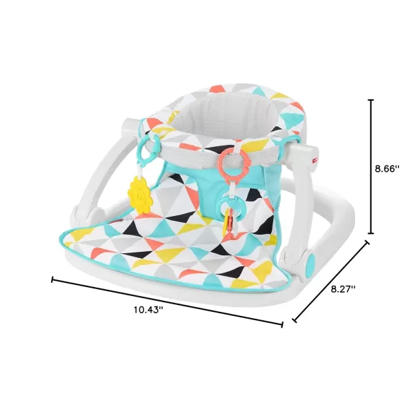 FisherPrice Portable Baby Chair SitMeUp Floor Seat with Developmental Toys ampamp Machine Washable Seat Pad WindmillWindmill