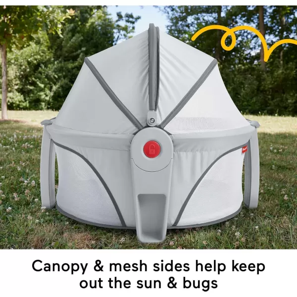 FisherPrice Portable Bassinet OnTheGo Baby Dome Travel Play Space with Developmental Newborn Toys ampamp Canopy Puppy Perfection