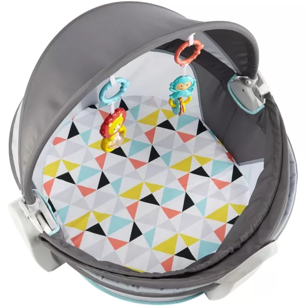 FisherPrice Portable Bassinet OnTheGo Baby Dome Travel Play Space with Developmental Newborn Toys ampamp Canopy Windmill