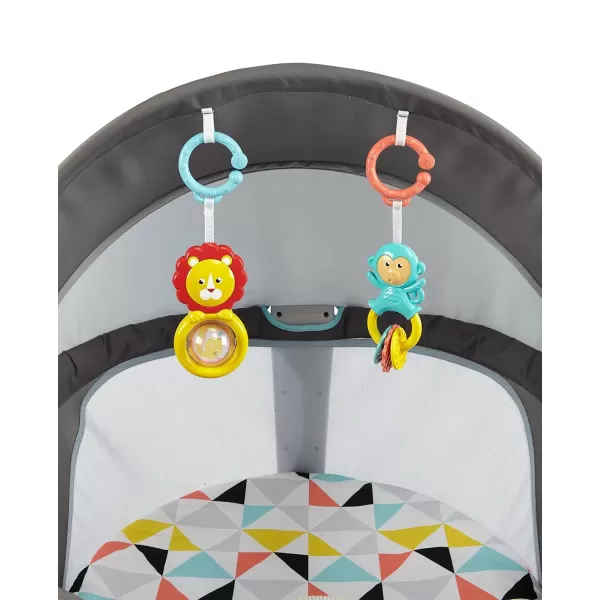 FisherPrice Portable Bassinet OnTheGo Baby Dome Travel Play Space with Developmental Newborn Toys ampamp Canopy Windmill