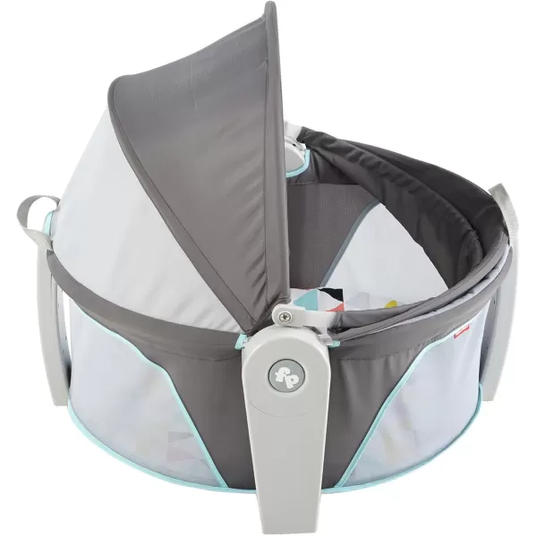 FisherPrice Portable Bassinet OnTheGo Baby Dome Travel Play Space with Developmental Newborn Toys ampamp Canopy Windmill