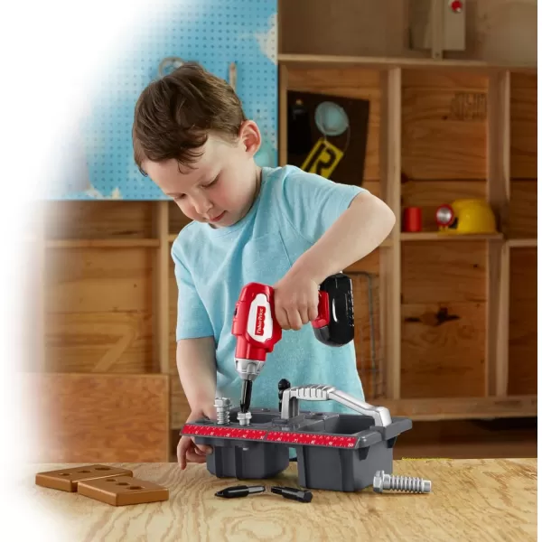 FisherPrice Preschool Toy Drillin Action Tool Set with Sounds 10 Pieces for Construction Pretend Play for Kids Ages 3 Years