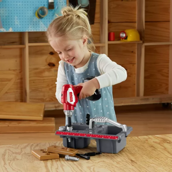 FisherPrice Preschool Toy Drillin Action Tool Set with Sounds 10 Pieces for Construction Pretend Play for Kids Ages 3 Years