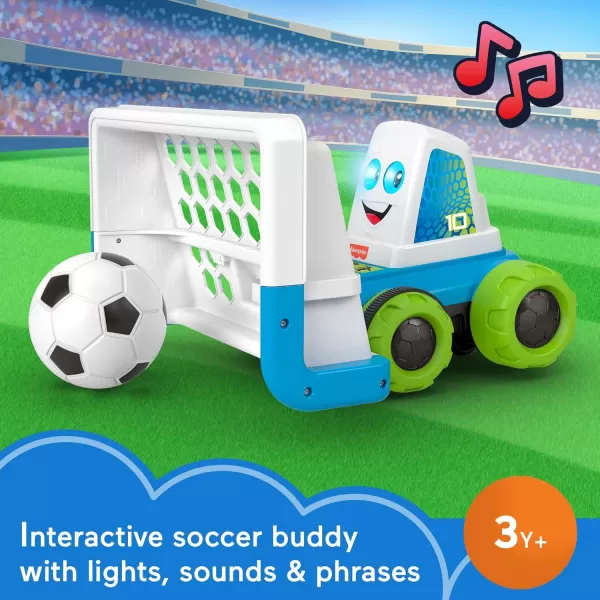 FisherPrice Preschool Toy Goaldozer Electronic Soccer Game with Net Lights Sounds ampamp Motorized Motion for Sports Play Kids Ages 3 YearsSimplified Packaging