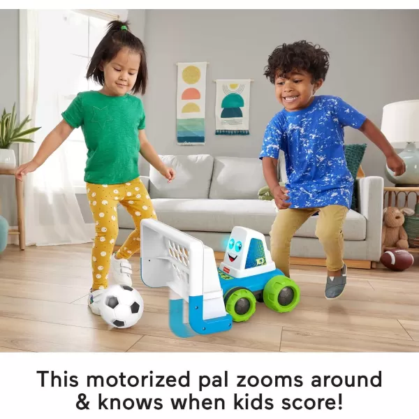 FisherPrice Preschool Toy Goaldozer Electronic Soccer Game with Net Lights Sounds ampamp Motorized Motion for Sports Play Kids Ages 3 YearsSimplified Packaging