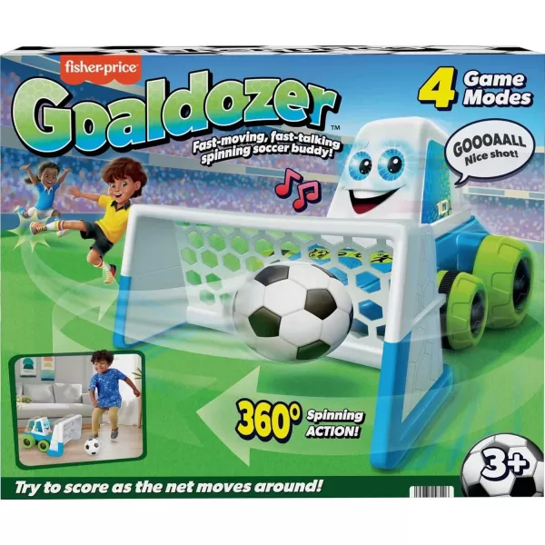 FisherPrice Preschool Toy Goaldozer Electronic Soccer Game with Net Lights Sounds ampamp Motorized Motion for Sports Play Kids Ages 3 YearsStandard Packaging