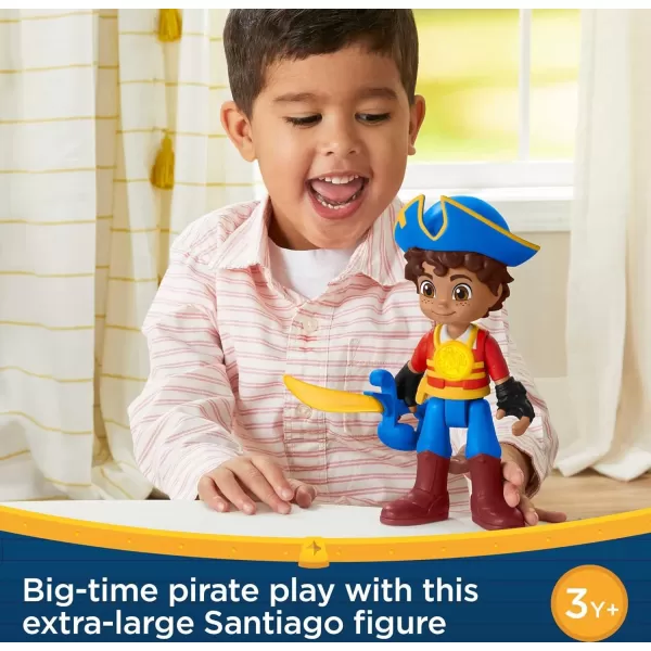 FisherPrice Preschool Toy Santiago of The Seas LightUp Talking Santiago 9Inch Poseable Pirate Figure for Pretend Play Kids Ages 3 Years