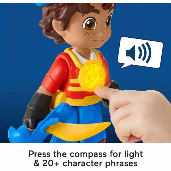 FisherPrice Preschool Toy Santiago of The Seas LightUp Talking Santiago 9Inch Poseable Pirate Figure for Pretend Play Kids Ages 3 Years