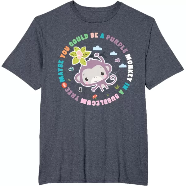 FisherPrice Purple Monkey  Hanging Purple Monkey TShirtHeather Blue