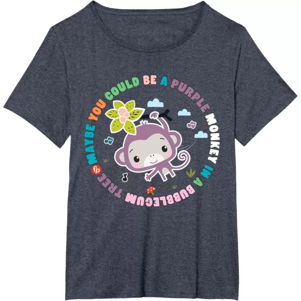 FisherPrice Purple Monkey  Hanging Purple Monkey TShirtHeather Blue