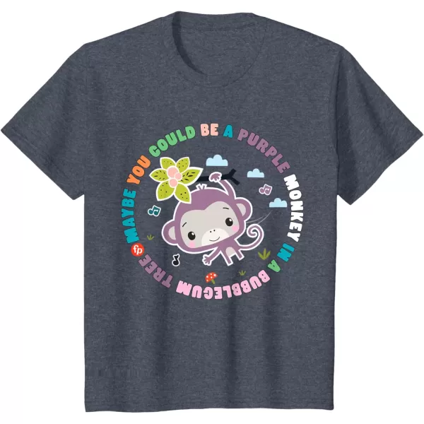 FisherPrice Purple Monkey  Hanging Purple Monkey TShirtHeather Blue