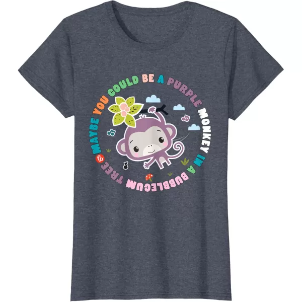 FisherPrice Purple Monkey  Hanging Purple Monkey TShirtHeather Blue