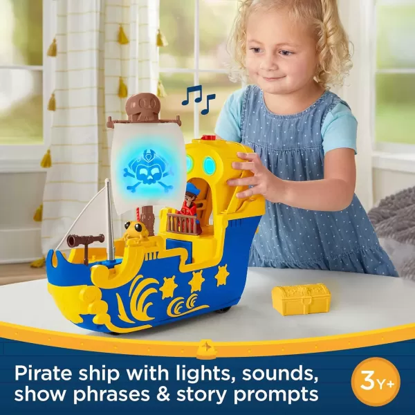 FisherPrice Santiago of the Seas Toy Pirate Ship Lights ampamp Sounds El Bravo Playset with Santiago Figure for Ages 3 yearsEasytoOpen Packaging