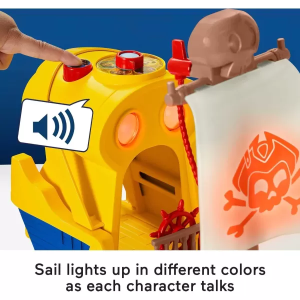 FisherPrice Santiago of the Seas Toy Pirate Ship Lights ampamp Sounds El Bravo Playset with Santiago Figure for Ages 3 yearsRetail Packaging