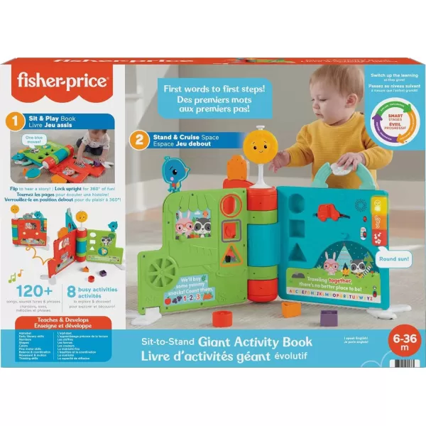 FisherPrice SittoStand Giant Activity Book Electronic Learning Toy and Activity Center for Infants and Toddlers Ages 6 Months to 3 YearsStandard