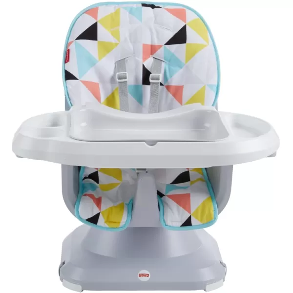 FisherPrice SpaceSaver Simple Clean High Chair Baby to Toddler Portable Dining Seat with Removable Tray Liner WindmillMulticolor