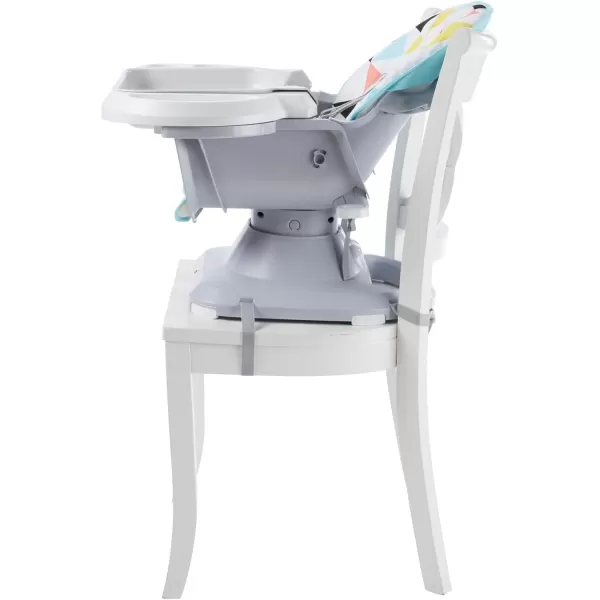 FisherPrice SpaceSaver Simple Clean High Chair Baby to Toddler Portable Dining Seat with Removable Tray Liner WindmillMulticolor