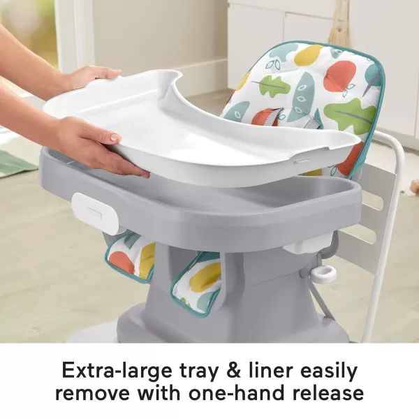 FisherPrice SpaceSaver Simple Clean High Chair Baby to Toddler Portable Dining Seat with Removable Tray Liner WindmillPearfection