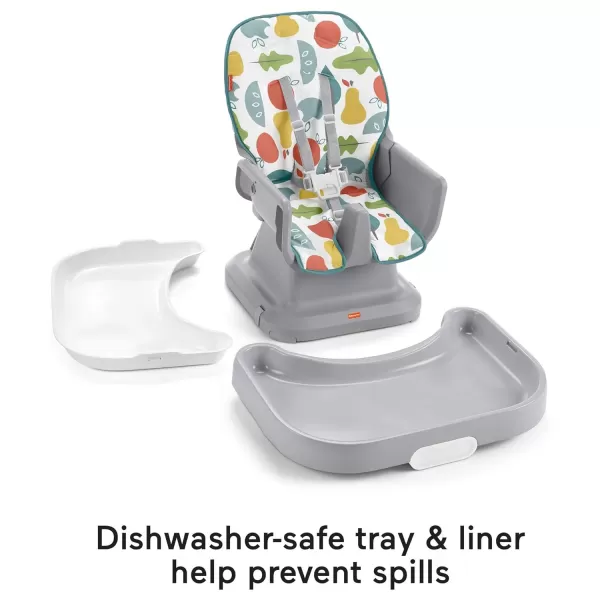 FisherPrice SpaceSaver Simple Clean High Chair Baby to Toddler Portable Dining Seat with Removable Tray Liner WindmillPearfection