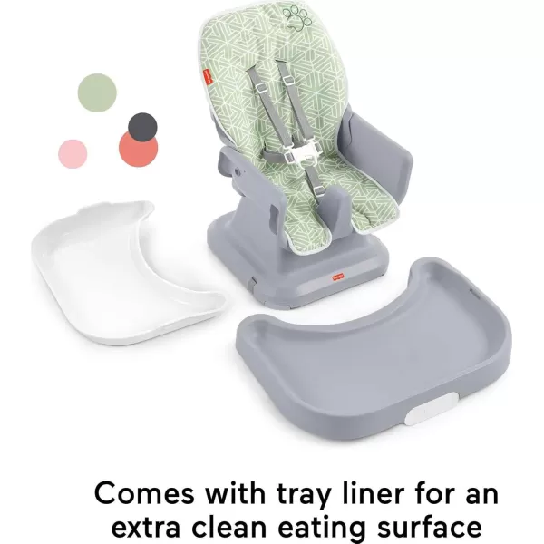FisherPrice SpaceSaver Simple Clean High Chair Baby to Toddler Portable Dining Seat with Removable Tray Liner WindmillPuppy