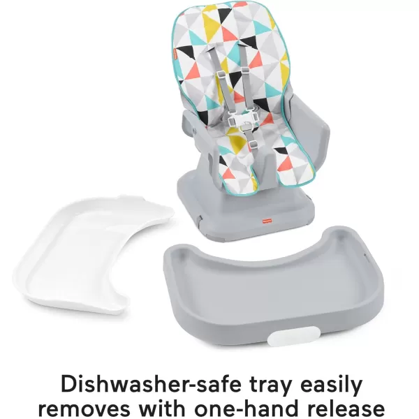 FisherPrice SpaceSaver Simple Clean High Chair Baby to Toddler Portable Dining Seat with Removable Tray Liner WindmillWindmill