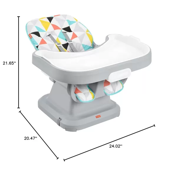 FisherPrice SpaceSaver Simple Clean High Chair Baby to Toddler Portable Dining Seat with Removable Tray Liner WindmillWindmill