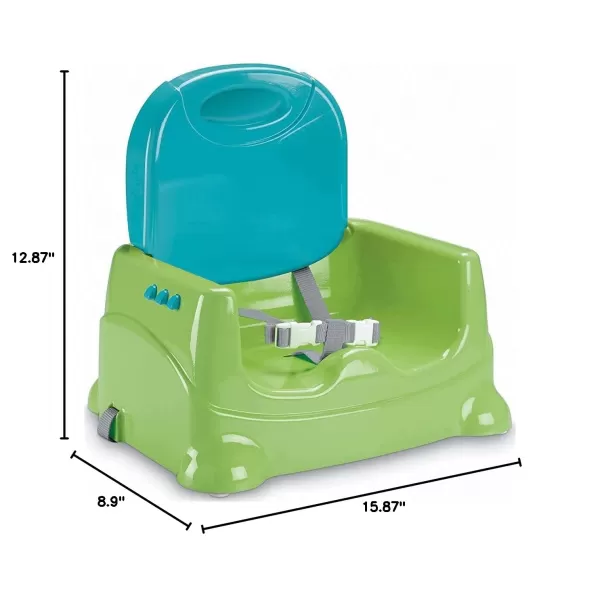 FisherPrice Toddler Booster Seat Healthy Care Deluxe Blue Adjustable Chair for Dining Table ampamp Travel with Baby Dishwasher Safe TraySimplified Packaging