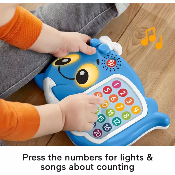 FisherPrice Toddler Educational Toy Linkimals 120 Count ampamp Quiz Whale Activity with Interactive Lights ampamp Music for Ages 18 Months