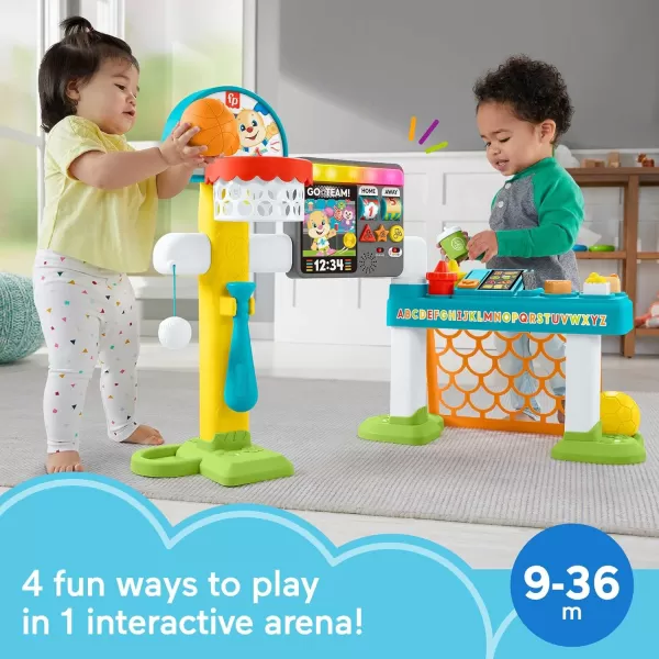 FisherPrice Toddler Learning Toy Laugh ampamp Learn 4in1 Game Experience Sports Activity Center with Smart Stages for Infants Ages 9 Months