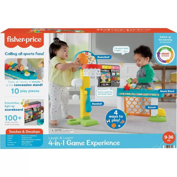 FisherPrice Toddler Learning Toy Laugh ampamp Learn 4in1 Game Experience Sports Activity Center with Smart Stages for Infants Ages 9 Months